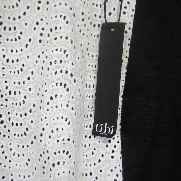 TIBI LINEN EYELET SHIFT DRESS SIZE 4 - Picture 6 of 13